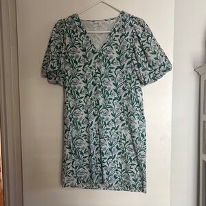 Anna Cate Haley Floral Green and White Mini Dress